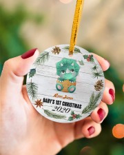 Dinosaurs - Baby's 1st Christmas - Personalized Circle ornament - single (porcelain) aos-circle-ornament-single-porcelain-lifestyles-09