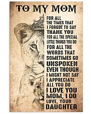TO MY MOM - LION - THANK YOU 16x24 Poster front
