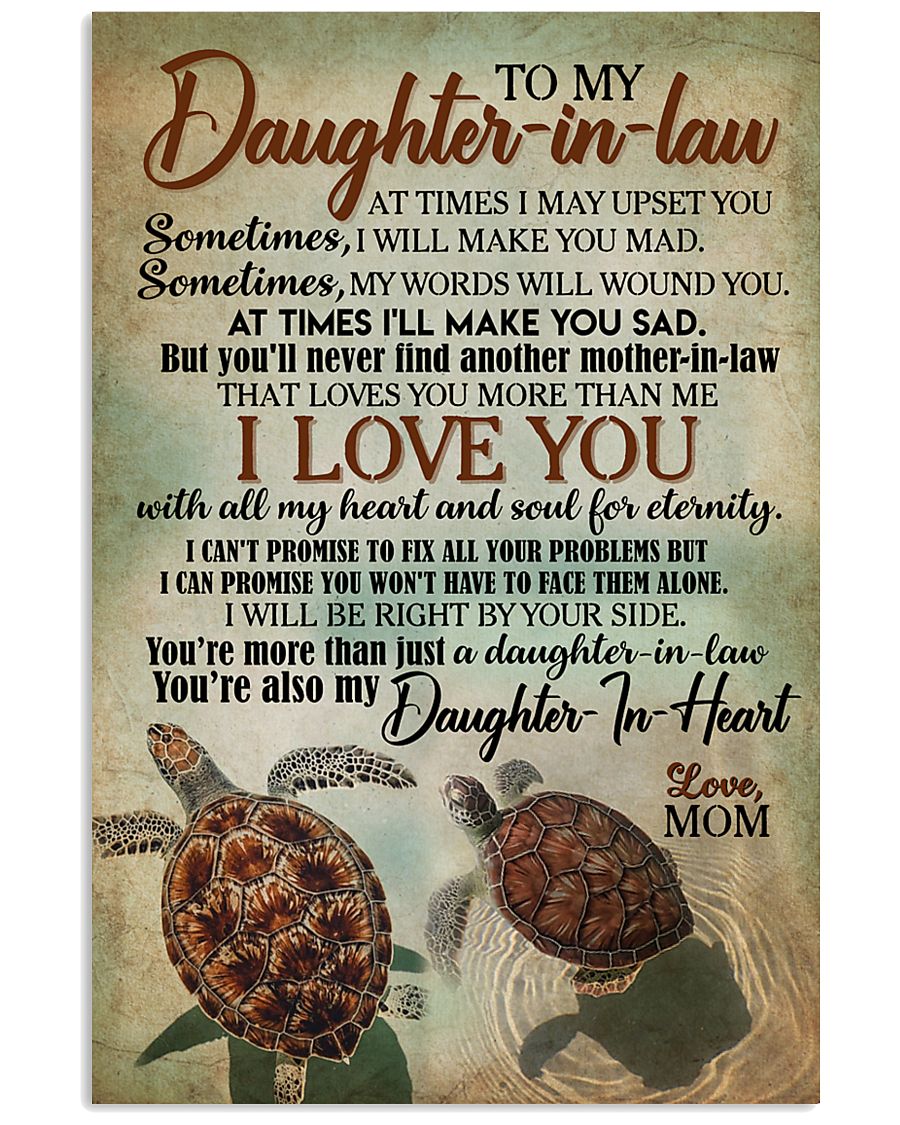 TO MY DAUGHTER-IN-LAW - TURTLE - I LOVE YOU 16x24 Poster