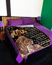 To Daughter - Lion - I Asked God For A Best Friend Large Fleece Blanket - 60" x 80" aos-coral-fleece-blanket-60x80-lifestyle-front-01