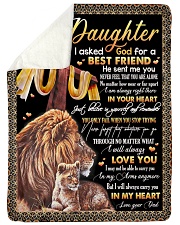 To Daughter - Lion - I Asked God For A Best Friend Sherpa Fleece Blanket tile