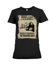 To Grandson and Granddaughter - Being A Grandpa Premium Fit Ladies Tee tile