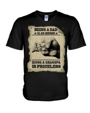To Grandson and Granddaughter - Being A Grandpa V-Neck T-Shirt tile