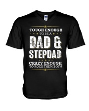 Tough enough to be a dad and stepdad V-Neck T-Shirt thumbnail
