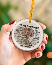 To My Daughter- Always Remember How Much Circle ornament - single (porcelain) aos-circle-ornament-single-porcelain-lifestyles-09