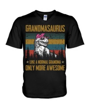 GRANDMA- SAURUS - AWESOME V-Neck T-Shirt thumbnail
