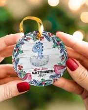 Dinosaurs - Baby's 1st Christmas - Personalized Circle ornament - single (porcelain) aos-circle-ornament-single-porcelain-lifestyles-08