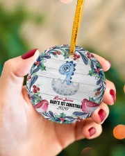 Dinosaurs - Baby's 1st Christmas - Personalized Circle ornament - single (porcelain) aos-circle-ornament-single-porcelain-lifestyles-09