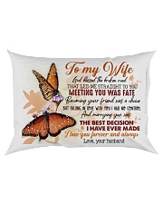 TO MY WIFE - BUTTERFLY - I LOVE YOU Rectangular Pillowcase back