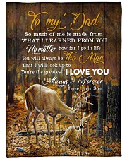 To My Dad - Deer- Fleece Blanket Large Fleece Blanket - 60" x 80" front