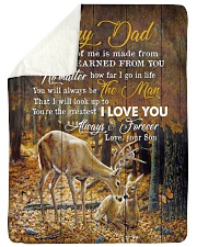 To My Dad - Deer- Fleece Blanket Sherpa Fleece Blanket tile