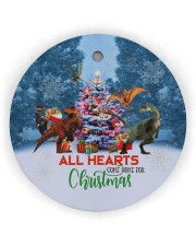 Dinosaur - All Hearts Come Home For Christmas Circle Ornament (Wood tile