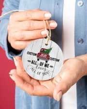 To Wife - Christmas - Red Truck - Personalized Circle ornament - single (porcelain) aos-circle-ornament-single-porcelain-lifestyles-01