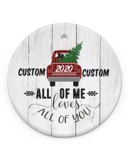To Wife - Christmas - Red Truck - Personalized Circle ornament - single (porcelain) front