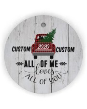 To Wife - Christmas - Red Truck - Personalized Circle ornament - single (wood) thumbnail