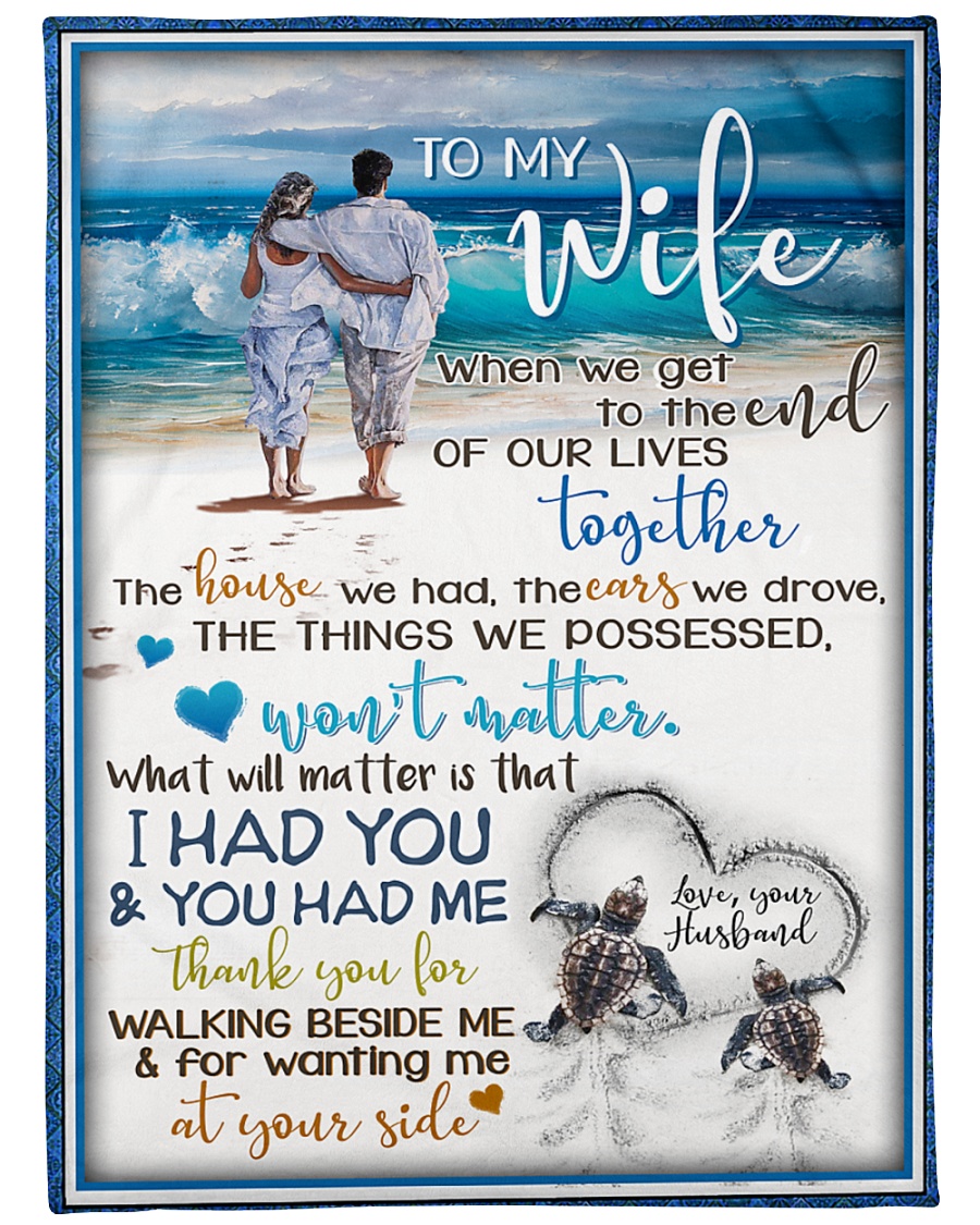 TO MY WIFE Large Fleece Blanket - 60" x 80"