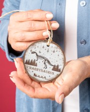 Christmas - Velociraptor - Personalized Circle ornament - single (porcelain) aos-circle-ornament-single-porcelain-lifestyles-01
