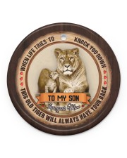 To My Son - Christmas - When Life Tries To Know Circle ornament - single (porcelain) front