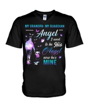 My grandpa- I used to be his angel now he's mine V-Neck T-Shirt tile