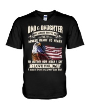 dad and daughter V-Neck T-Shirt tile
