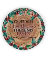 To My Wife - Christmas - I Love You More Circle Ornament (Wood tile