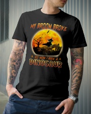 My broom broke so now i ride a Dinosaur Classic T-Shirt lifestyle-mens-crewneck-front-6