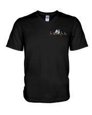 Dragon - American Flag - T-shirt V-Neck T-Shirt tile