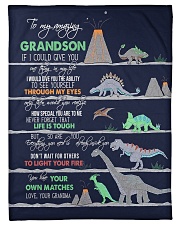 GRANDMA TO GRANDSON - DINO - LIFE IS TOUGH Small Fleece Blanket - 30" x 40" front