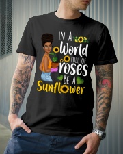 In a world full of roses be a sunflower Classic T-Shirt lifestyle-mens-crewneck-front-6
