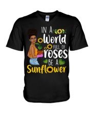 In a world full of roses be a sunflower V-Neck T-Shirt thumbnail