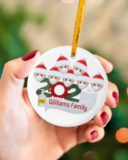 Christmas - Quarantined Family - 2020 Personalized Circle ornament - single (porcelain) aos-circle-ornament-single-porcelain-lifestyles-09