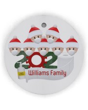 Christmas - Quarantined Family - 2020 Personalized Circle Ornament (Wood tile