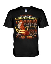 TO MY SON-IN-LAW - FOX - LOVE MADE YOU MY SON V-Neck T-Shirt thumbnail