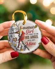 Angel Grandma - I Used To Be His Angel Her Angel Circle ornament - single (porcelain) aos-circle-ornament-single-porcelain-lifestyles-08