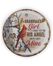 Angel Grandma - I Used To Be His Angel Her Angel Circle Ornament (Wood tile
