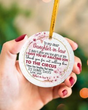 To My Daughter-in-law - Floral Sakura - Circus Circle ornament - single (porcelain) aos-circle-ornament-single-porcelain-lifestyles-09
