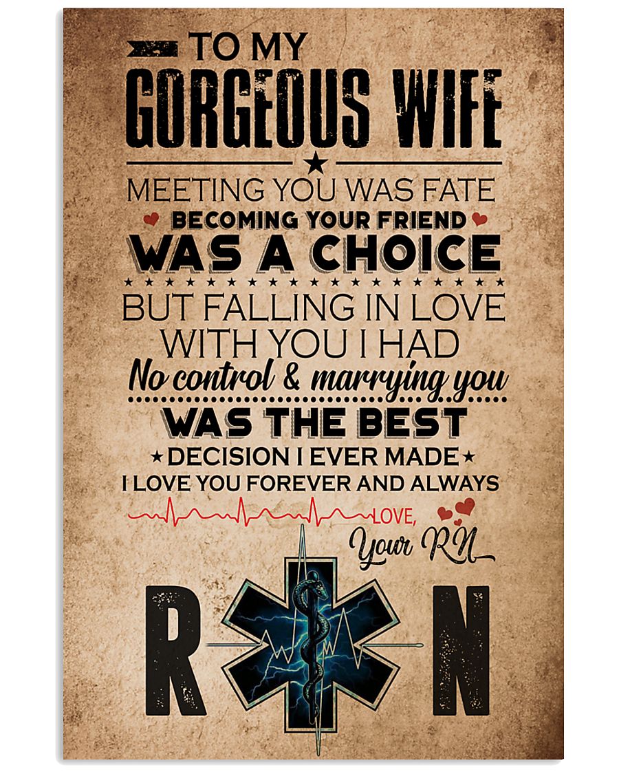 TO MY GORGEOUS WIFE 16x24 Poster