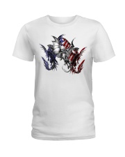 Dragon - Us Flag - Sticker Ladies T-Shirt tile