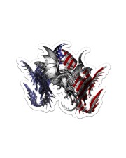 Dragon - Us Flag - Sticker Sticker - Single (Horizontal) front
