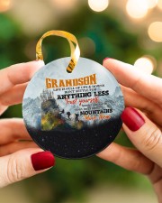 Grandparent to Grandson - Trust Yourself Know Circle ornament - single (porcelain) aos-circle-ornament-single-porcelain-lifestyles-08