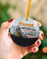 Grandparent to Grandson - Trust Yourself Know Circle ornament - single (porcelain) aos-circle-ornament-single-porcelain-lifestyles-09
