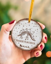 Christmas - Stegosaurus - Personalized Circle ornament - single (porcelain) aos-circle-ornament-single-porcelain-lifestyles-09