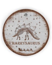 Christmas - Stegosaurus - Personalized Circle Ornament (Wood tile