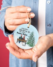 To My Wife - Our First Christmas As Circle ornament - single (porcelain) aos-circle-ornament-single-porcelain-lifestyles-01