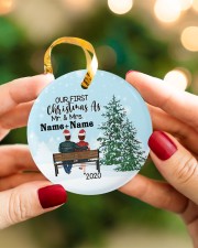To My Wife - Our First Christmas As Circle ornament - single (porcelain) aos-circle-ornament-single-porcelain-lifestyles-08