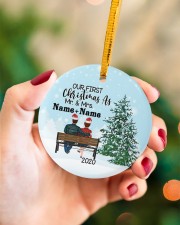 To My Wife - Our First Christmas As Circle ornament - single (porcelain) aos-circle-ornament-single-porcelain-lifestyles-09
