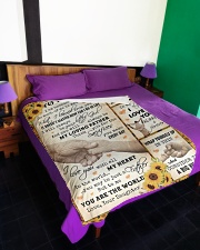 To My Dad - Fleece Blanket Large Fleece Blanket - 60" x 80" aos-coral-fleece-blanket-60x80-lifestyle-front-01