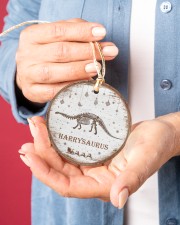 Christmas - Brachiosaurus - Personalized Circle ornament - single (porcelain) aos-circle-ornament-single-porcelain-lifestyles-01