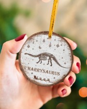 Christmas - Brachiosaurus - Personalized Circle ornament - single (porcelain) aos-circle-ornament-single-porcelain-lifestyles-09