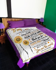 DAUGHTER TO MOM Large Fleece Blanket - 60" x 80" aos-coral-fleece-blanket-60x80-lifestyle-front-01
